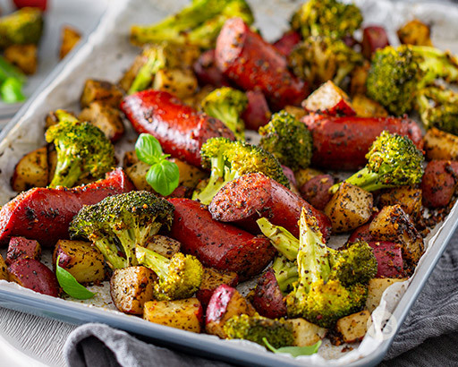 ONE Pan Seasoned Sausage Veggies Mix Preparation