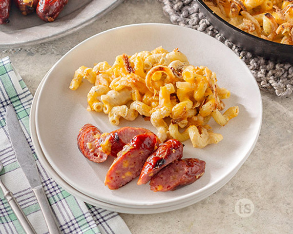 Grilled Mac Cheese with Sausage
