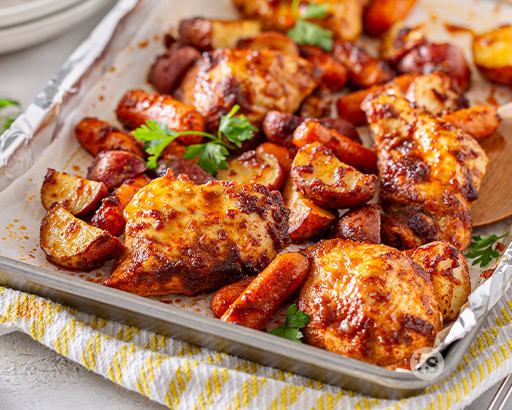 ONE Pan Honey BBQ Chicken Mix Preparation