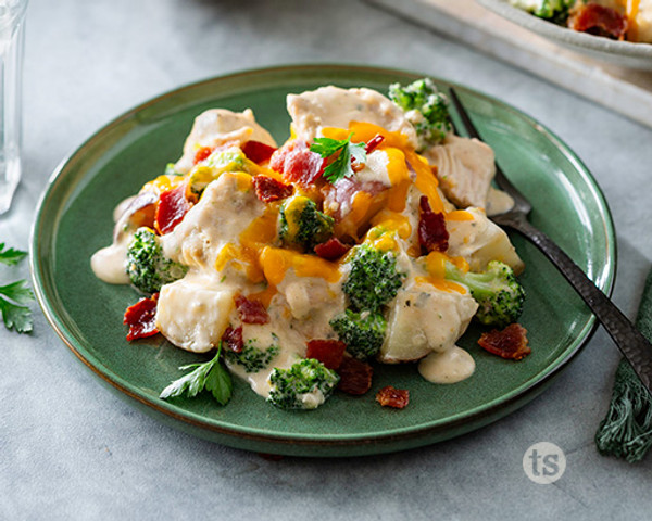 ONE Pot Bacon Cheddar Chicken Veggies Mix Preparation