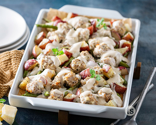 ONE Pan Alfredo Pork & Veggies Mix Preparation