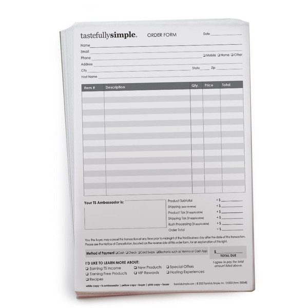 Client Order Form 25 Pack