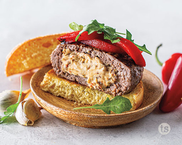 Roasted Garlic Red Pepper Stuffed Burgers Filling