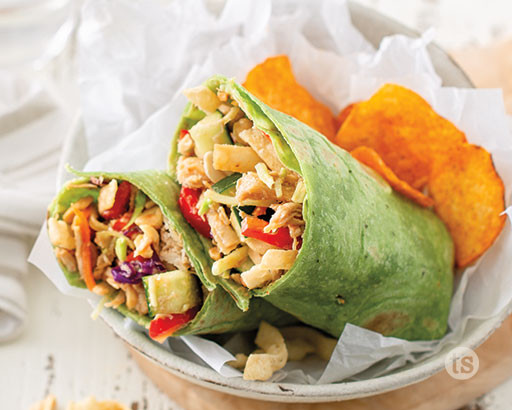 Thai Peanut Chicken Wraps