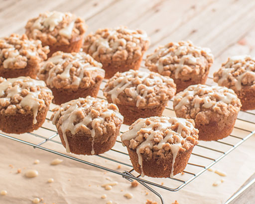 Pumpkin Streusel Muffins with Maple Glaze