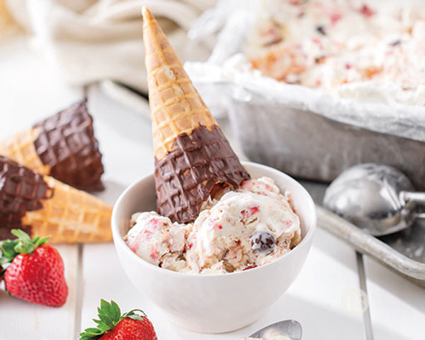 Strawberry Ice Cream Cone Bowls