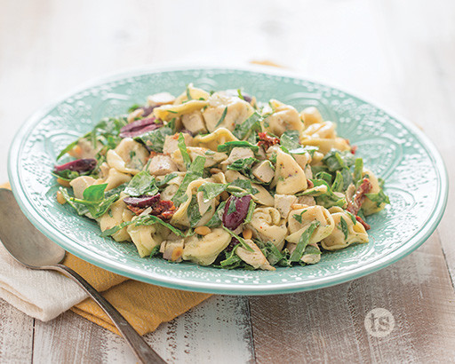 Artichoke Spinach Chicken Tortellini Salad