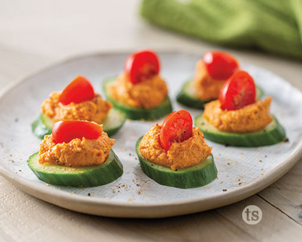 Cucumber Hummus Bites