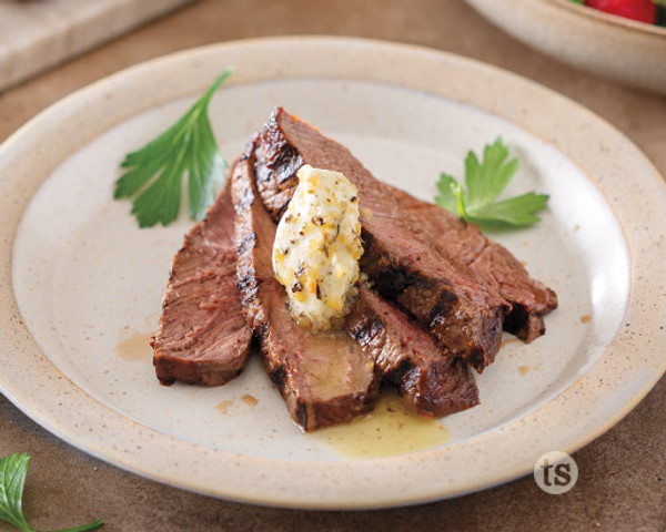 Grilled Steak with Compound Herb Butter