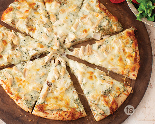 Spinach Alfredo Chicken Pizza