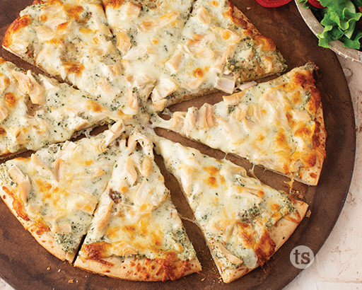 Spinach Alfredo Chicken Pizza