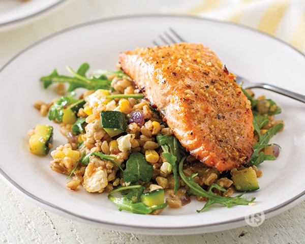 Citrus Salmon Warm Farro Salad