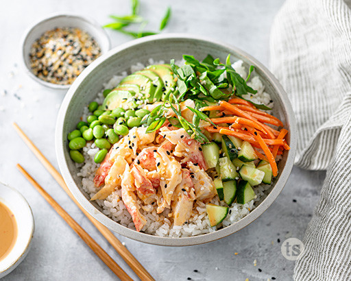 Spicy Crab Poke Bowls