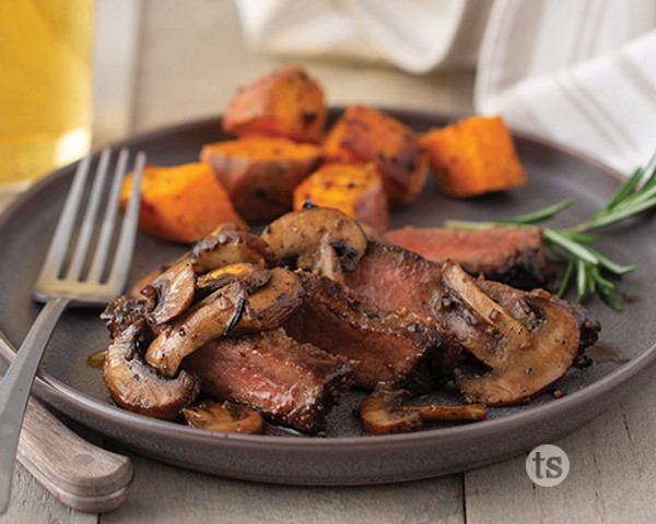 Pan Seared Steak with Mushrooms