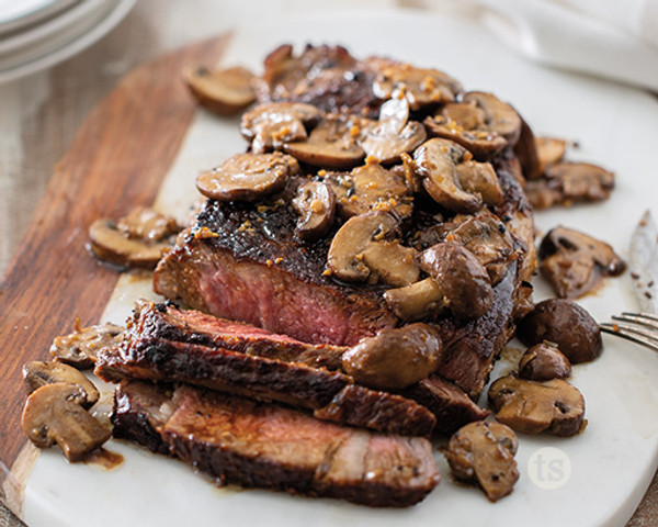 Seared Steak with Garlicky Mushrooms