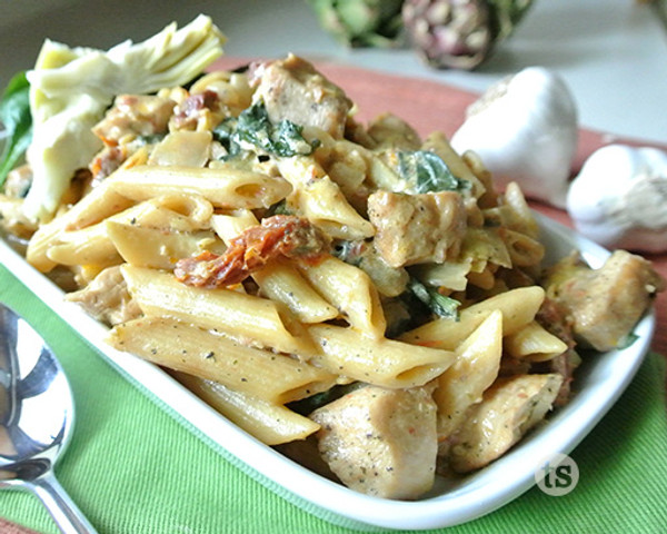 Artichoke Spinach One Pot Pasta