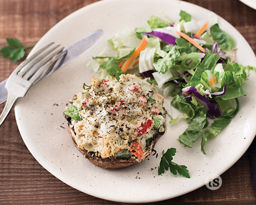 Artichoke Chicken Stuffed Mushrooms
