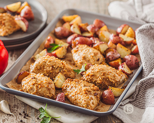 ONE Pan Savory Baked Chicken Mix Preparation