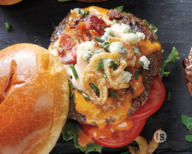 Buffalo Bacon Blue Burgers