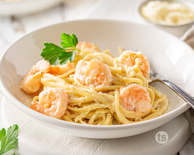 Creamy Garlic Shrimp Linguine
