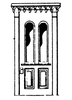 1 Pane 2 Panel Victorian Style Door with Frame