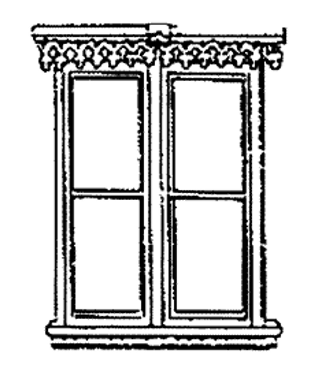 2 Pane Ornate  Double Hung Window