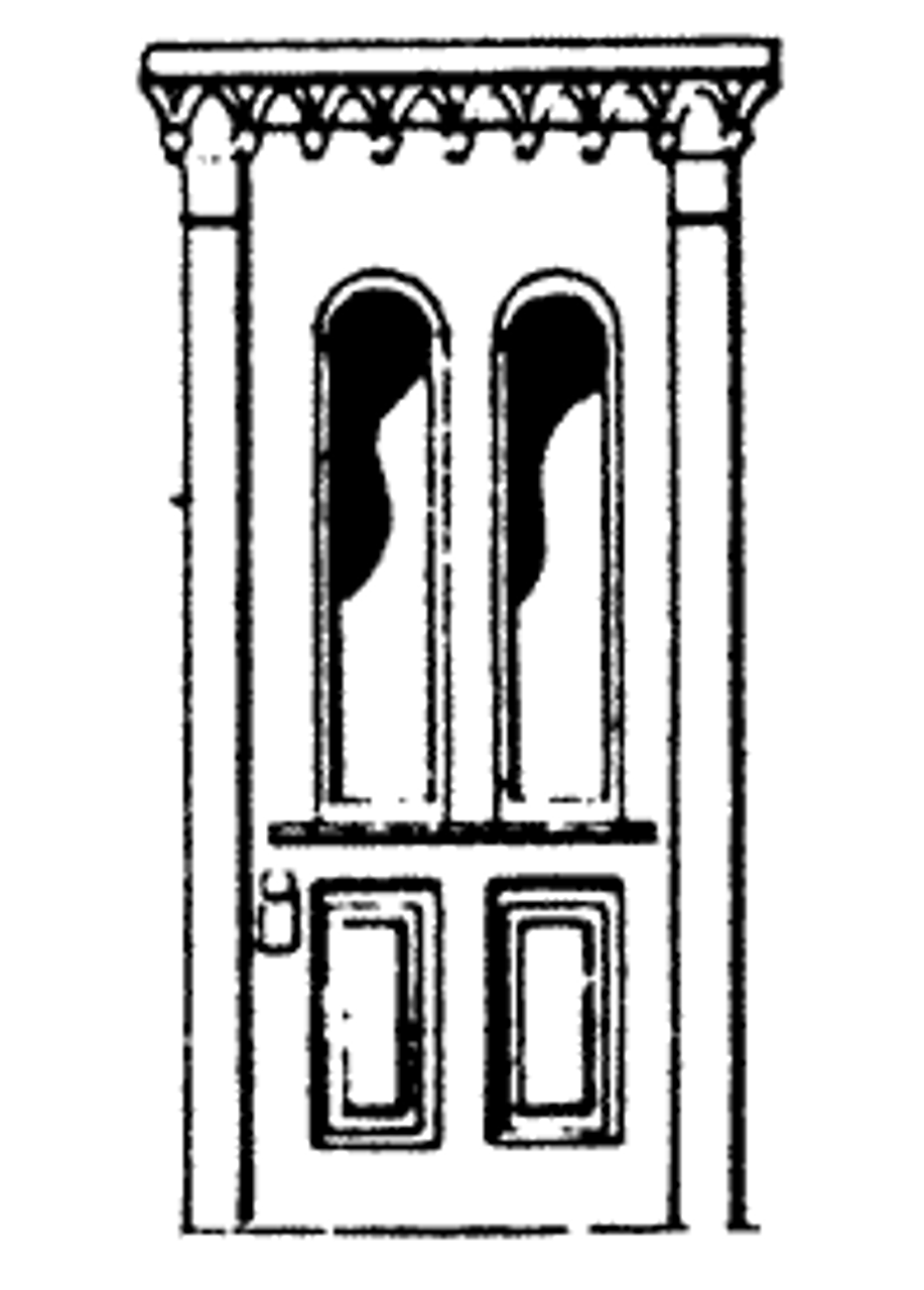 1 Pane 2 Panel Victorian Style Door with Frame