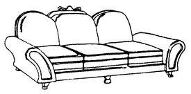 Provincial Couch With Wood Trim