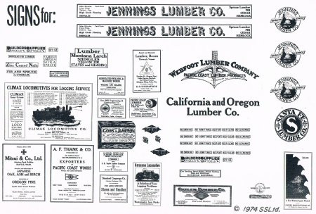 55+ Assorted Lumber Company Signs in Black & White