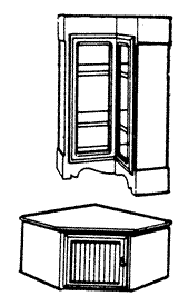 Corner Area Wall Mount Kitchen Cabinet & Counter / Base Kit