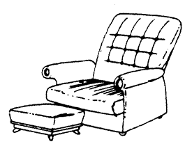 Leather Easy Chair & Ottoman Set