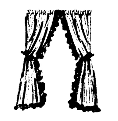 Bedroom & Parlor Curtains   (Blue on Blue)