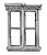 2 Pane Ornate  Double Hung Window
