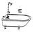 Clawfooted Bathtub, Shower Head w/plumbing, Soap Dish, & Towel Bar Kit