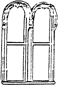 Tall Victorian 2 Pane Double Round Top  Window