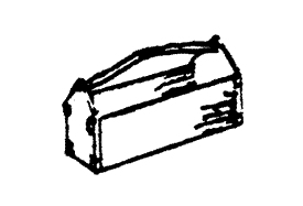 Large Wooden Tool Box with Handle