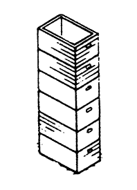 Empty Open Top Crate Stacked 6 High