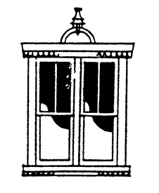 3 Pane Ornate Crowned Double Double Hung Window (Matches Style of SS2327 Door)