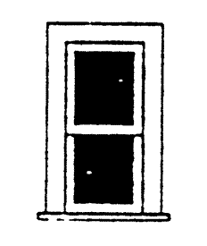 2 Pane Double Hung Windows with Wooden Frame