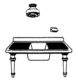 Single Basin Kitchen Sink with Faucet, Soap Dish, & Ceiling Light Kit