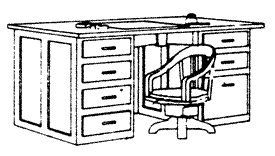 Desk (with blotter) & Swivel Chair Kit