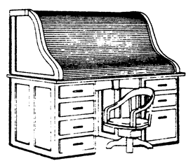 Rolltop Desk (closed top) & Swivel Chair Kit