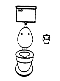 Toilet w/High or Low Tank & Paper Roll Holder (w/paper) Kit