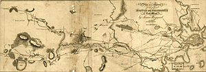 Right Half of James Hayward's 1828 plan of a survey for the proposed Boston and Providence Railway.