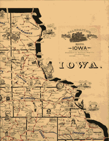 Northeastern portion of the map of Iowa