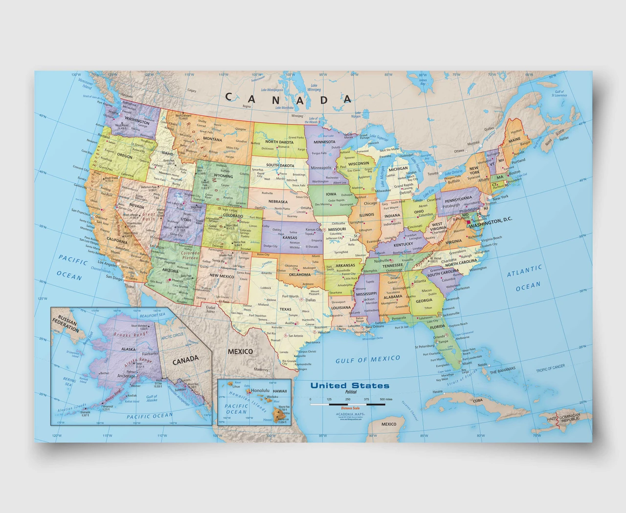 State Reference Map View All USA Wall Maps