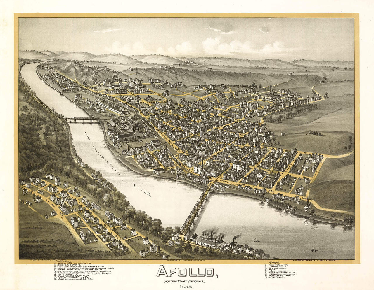PA59【アンティークマップII】フリーCD素材100点 Apollo, PA Vintage Map Print (1896)| World Maps Online