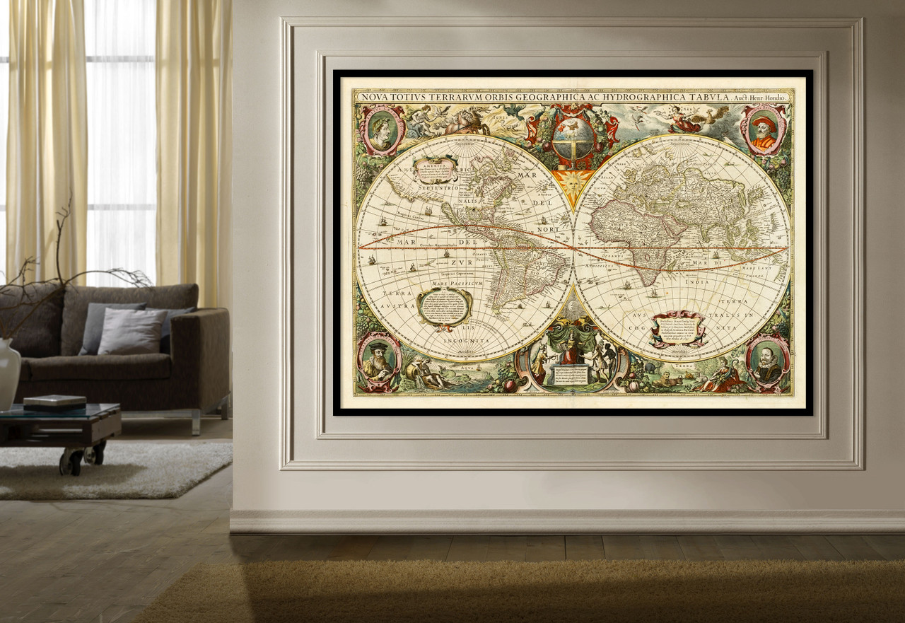 Old World Map - 1641 - Antique Fine Art Reproduction Print | World