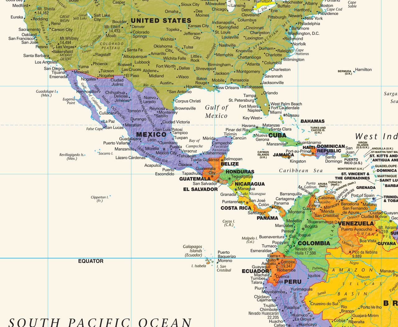 Political World Wall Map - Pacific Rim View | World Maps Online