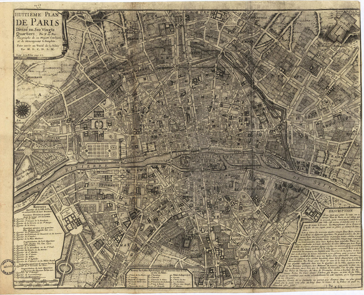 Paris, France Vintage Map Print (1700's)| World Maps Online